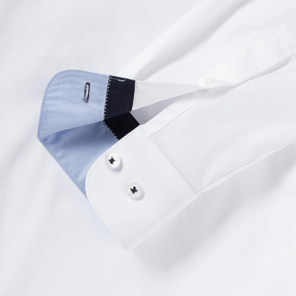 Men's LS Tailored Contrast Ultimate Stretch Shirt in Farbe White/Oxford Blue/Bright Navy