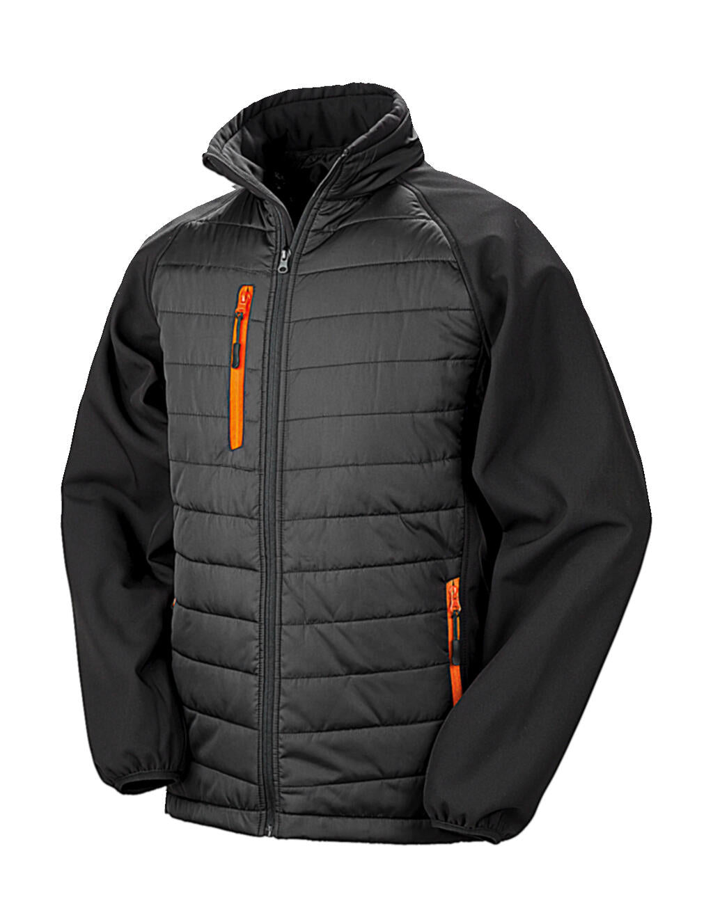 Black Compass Padded Softshell in Farbe Black/Orange
