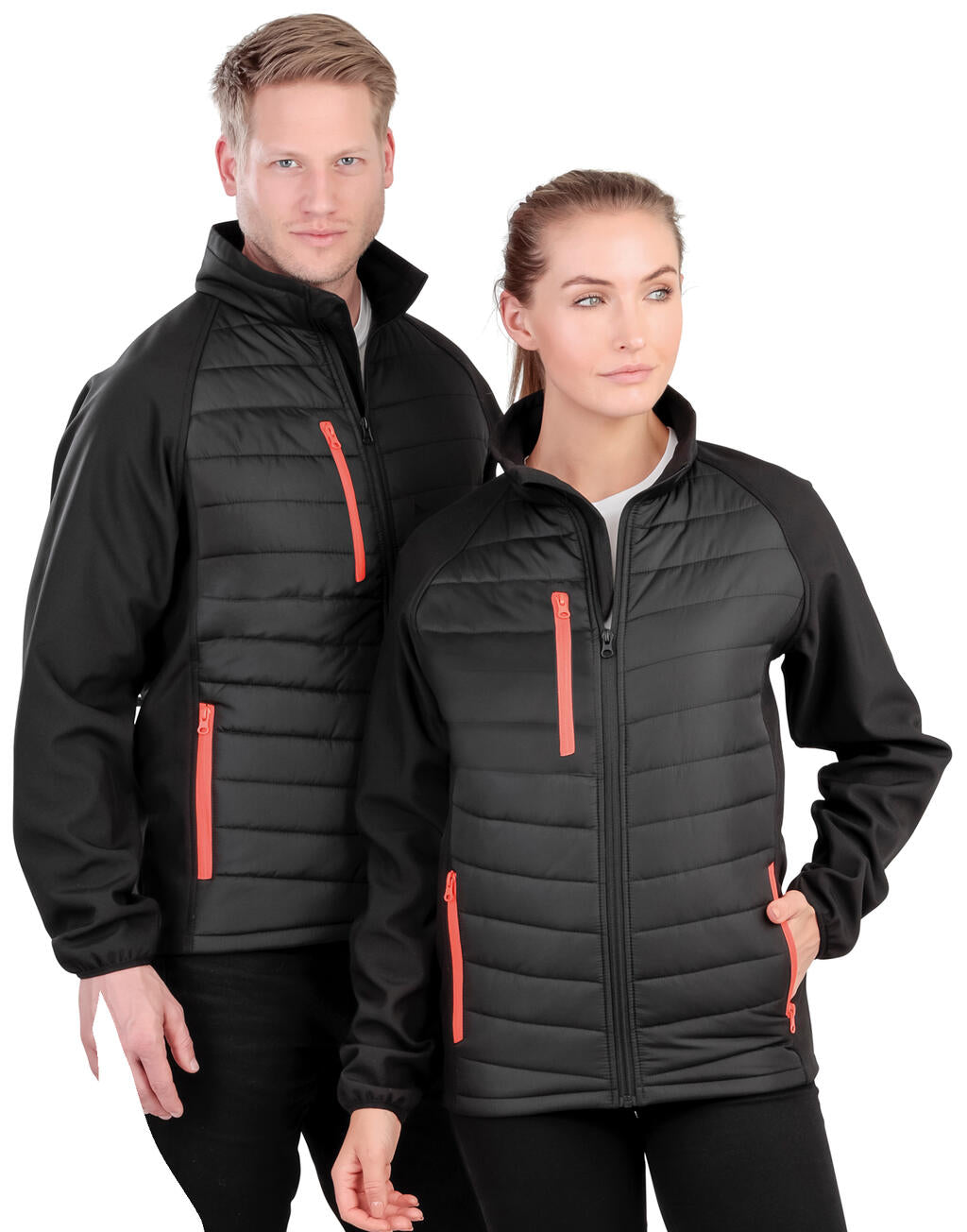 Black Compass Padded Softshell in Farbe Black/Yellow