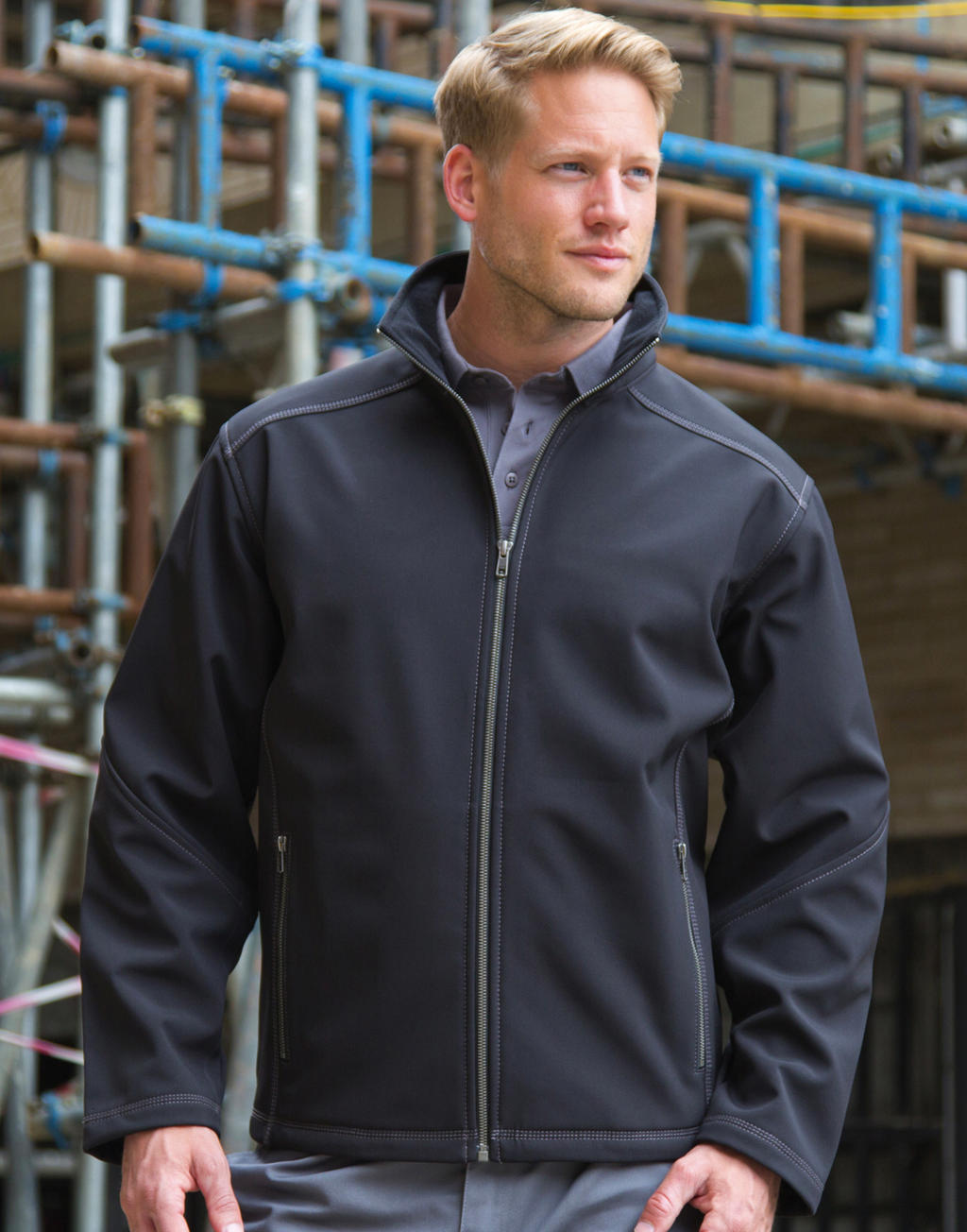 Men's Treble Stitch Softshell in Farbe Black