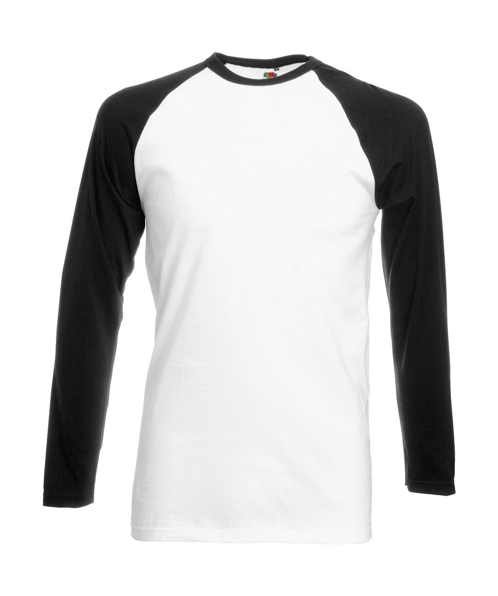 Valueweight Long Sleeve Baseball T in Farbe White/Black