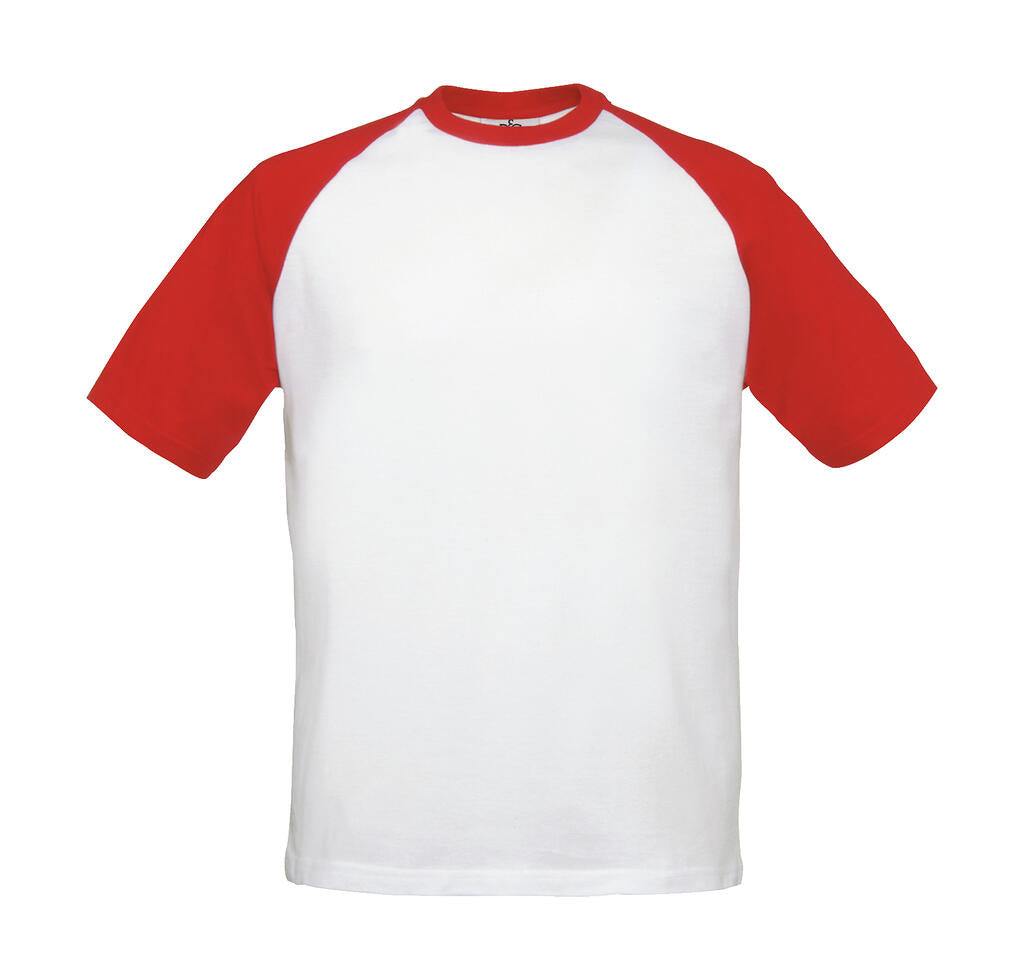 T-Shirt Base-Ball in Farbe White/Red
