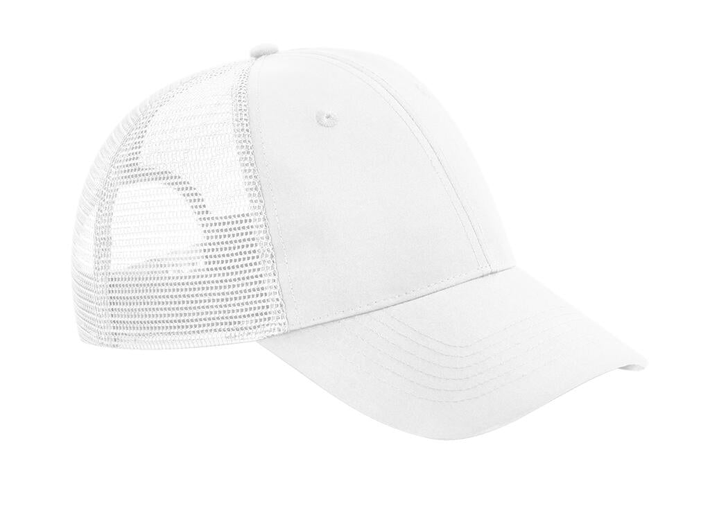 Recycled Urbanwear 6 Panel Snapback Trucker in Farbe White