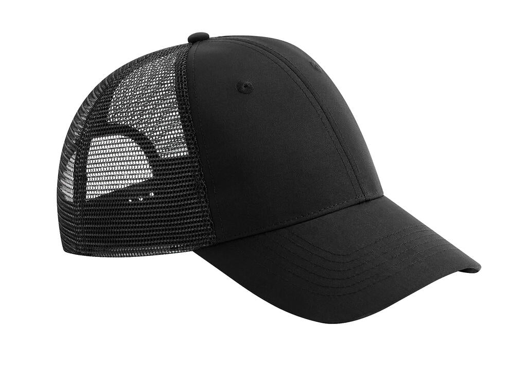 Recycled Urbanwear 6 Panel Snapback Trucker in Farbe Black