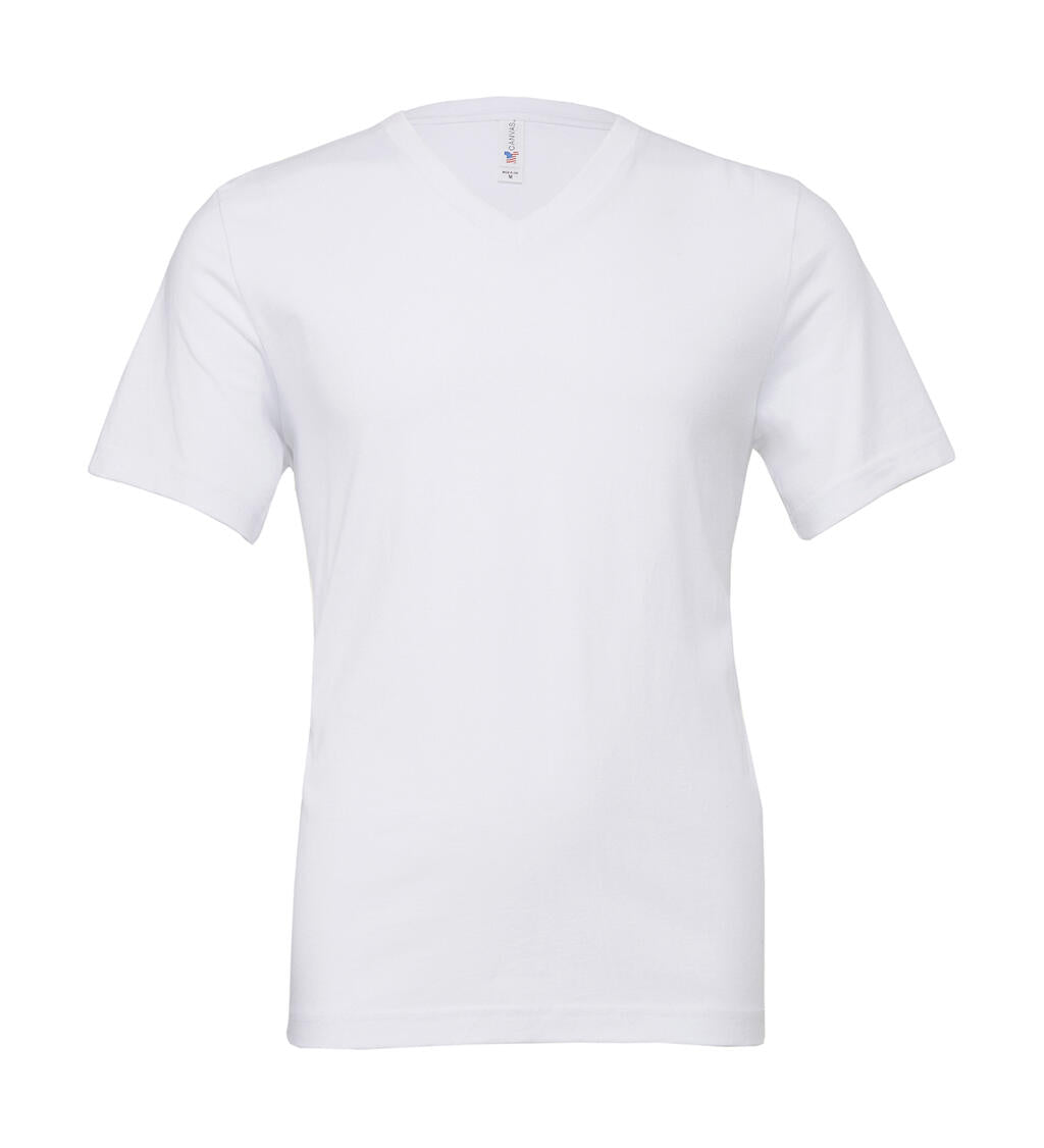 Unisex Jersey V-Neck T-Shirt in Farbe White