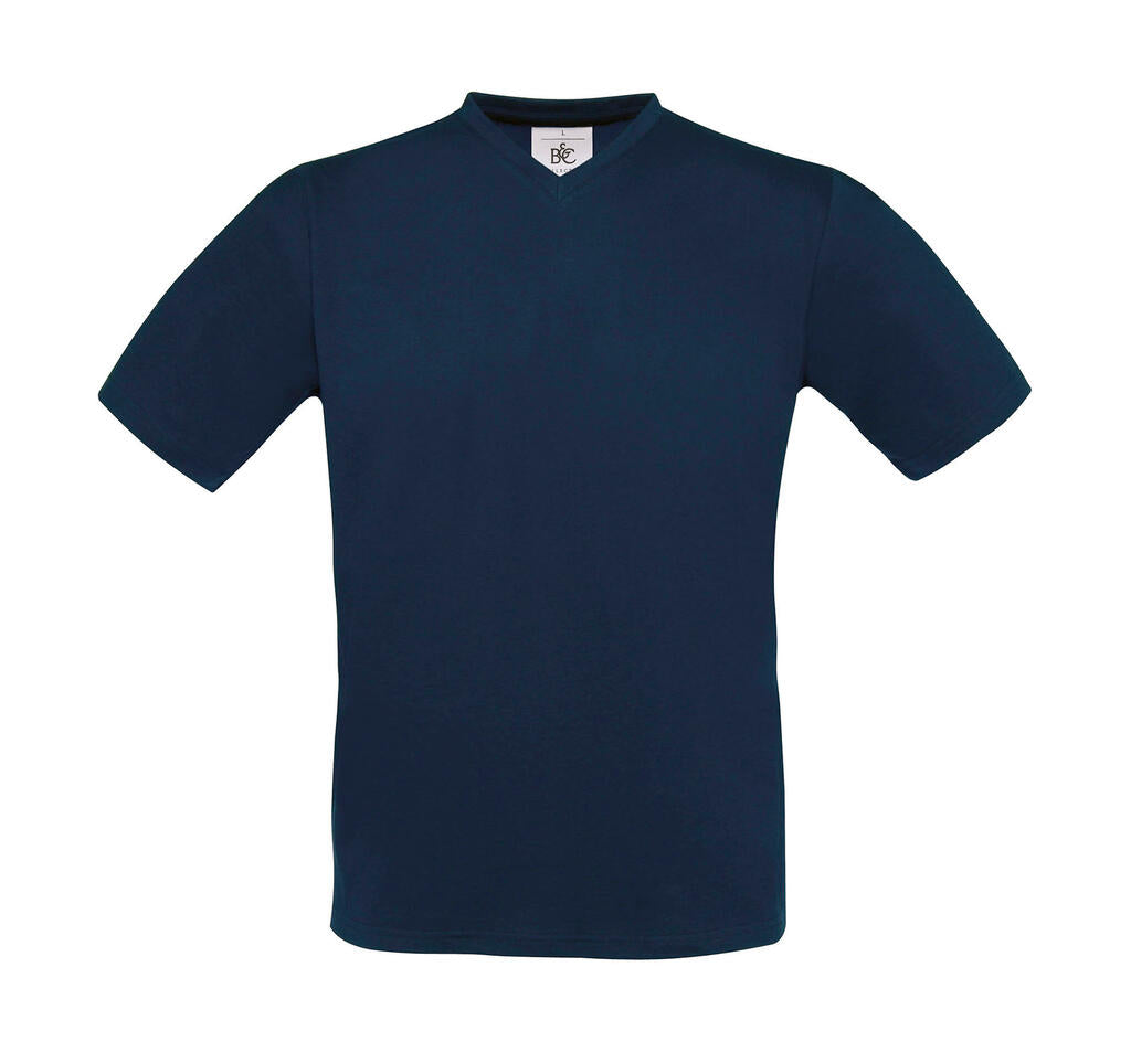 Exact V-neck T-Shirt in Farbe Navy