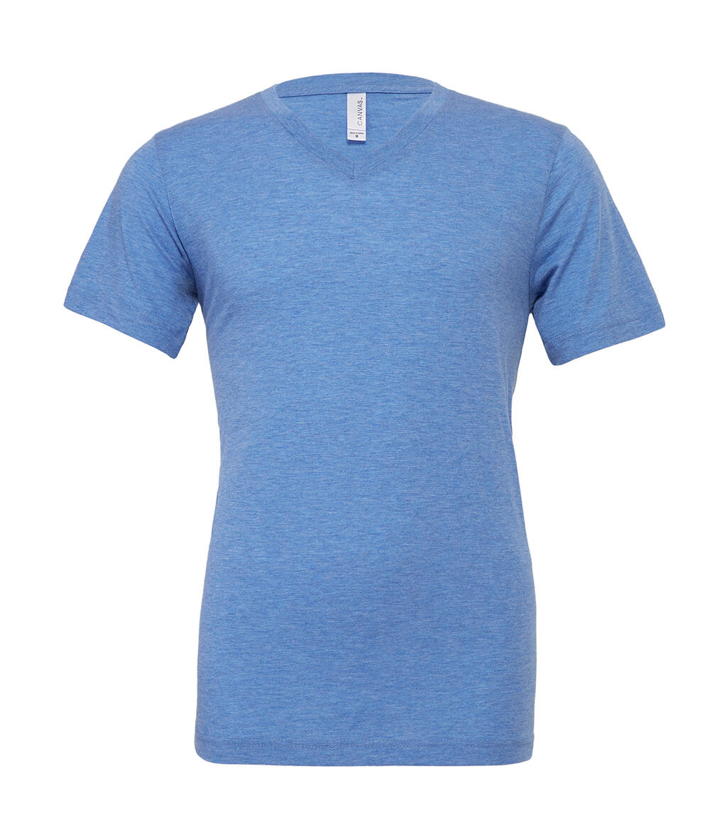 Unisex Triblend V-Neck T-Shirt in Farbe Blue Triblend