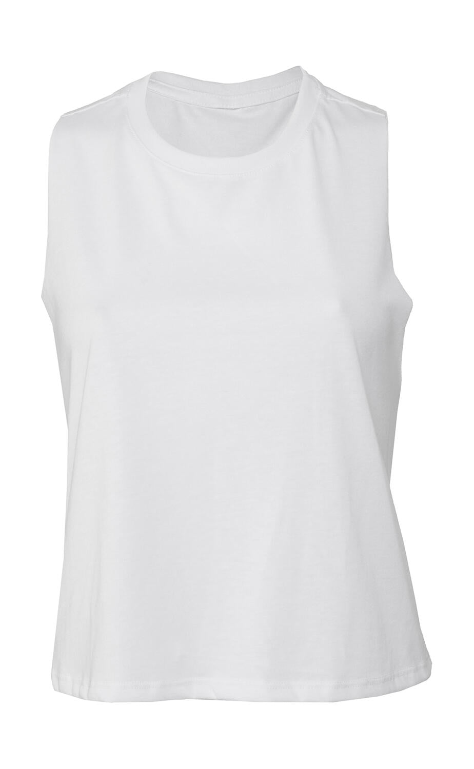 Women's Racerback Cropped Tank in Farbe Solid White Blend