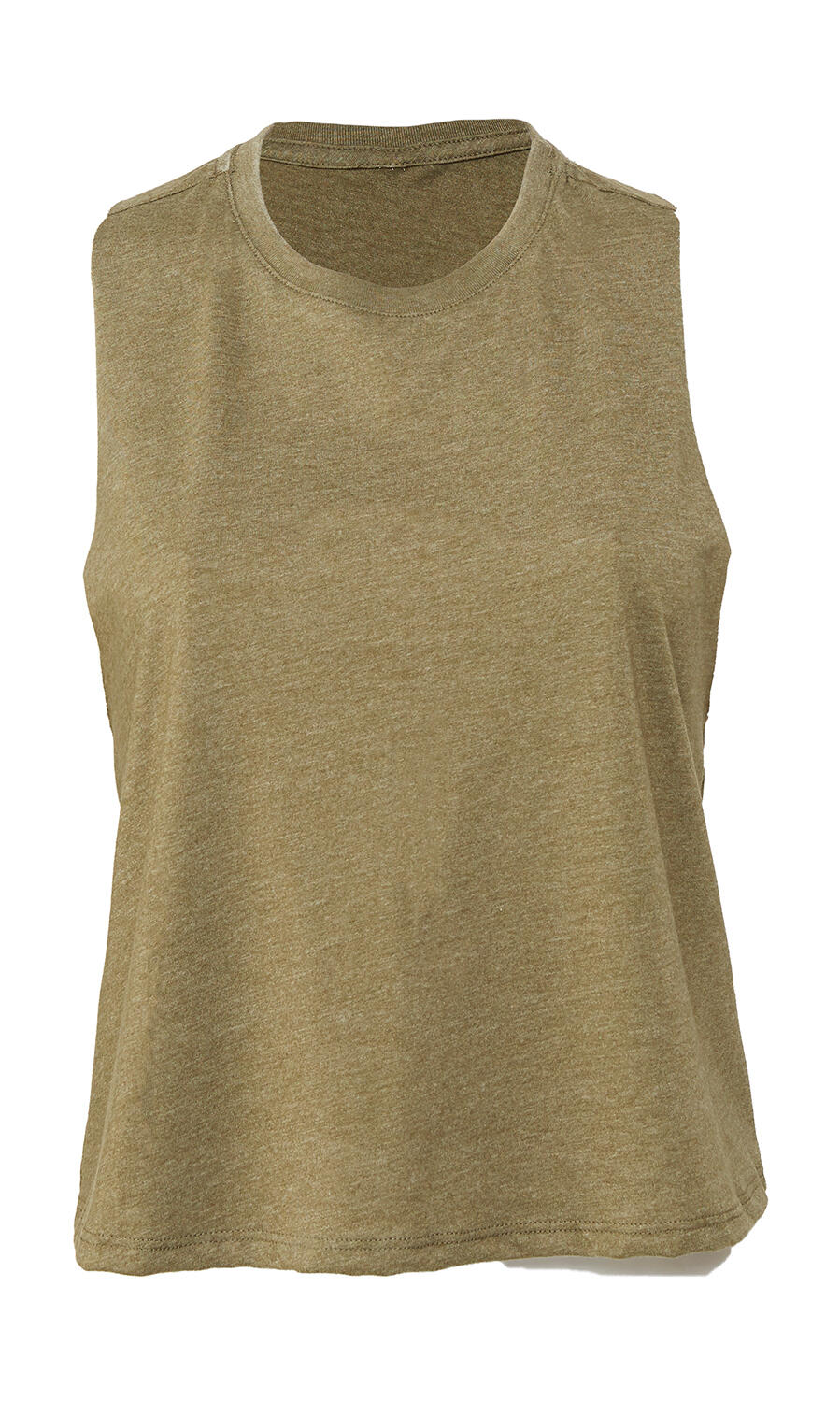 Women's Racerback Cropped Tank in Farbe Heather Olive