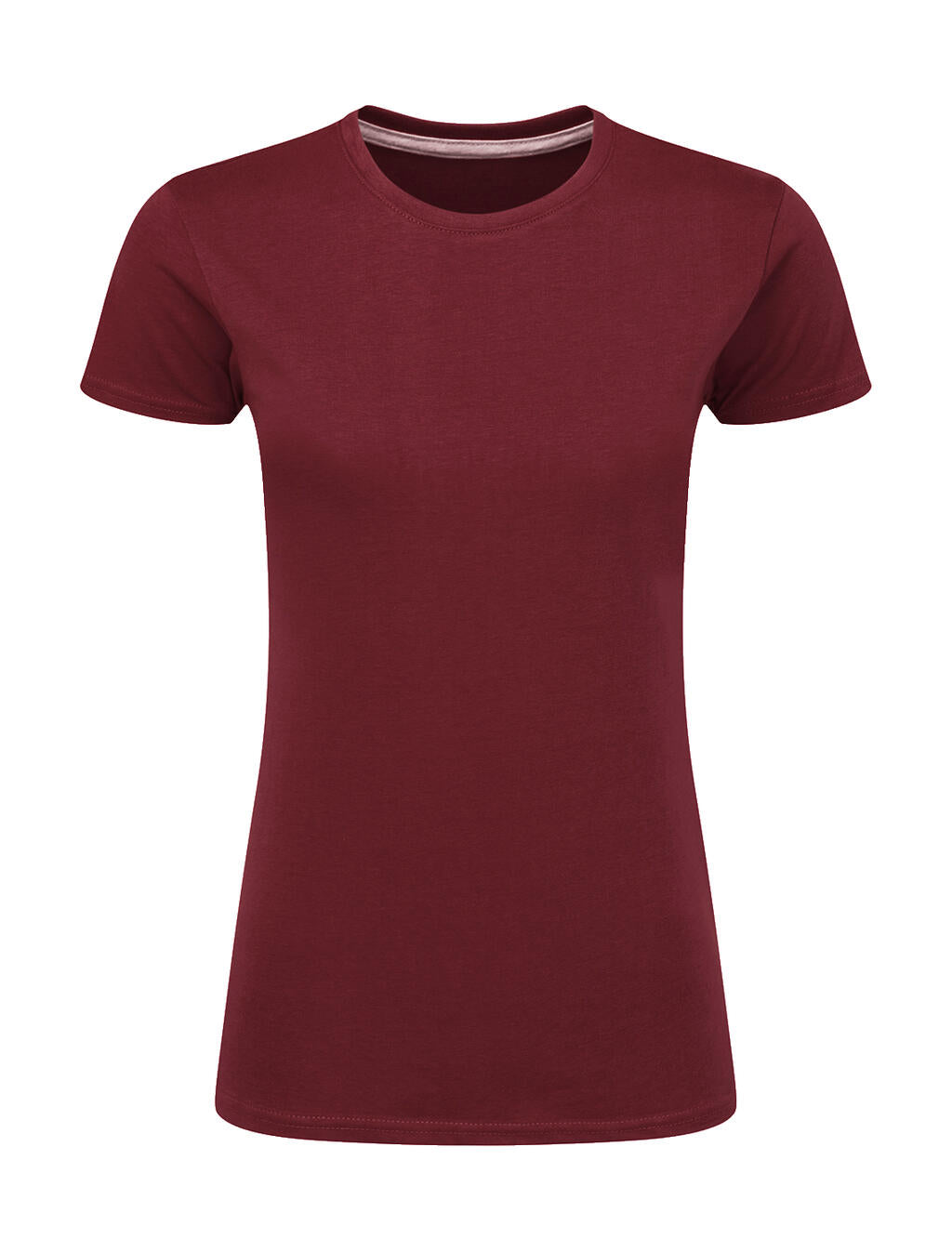 Signature Tagless Tee Women in Farbe Burgundy