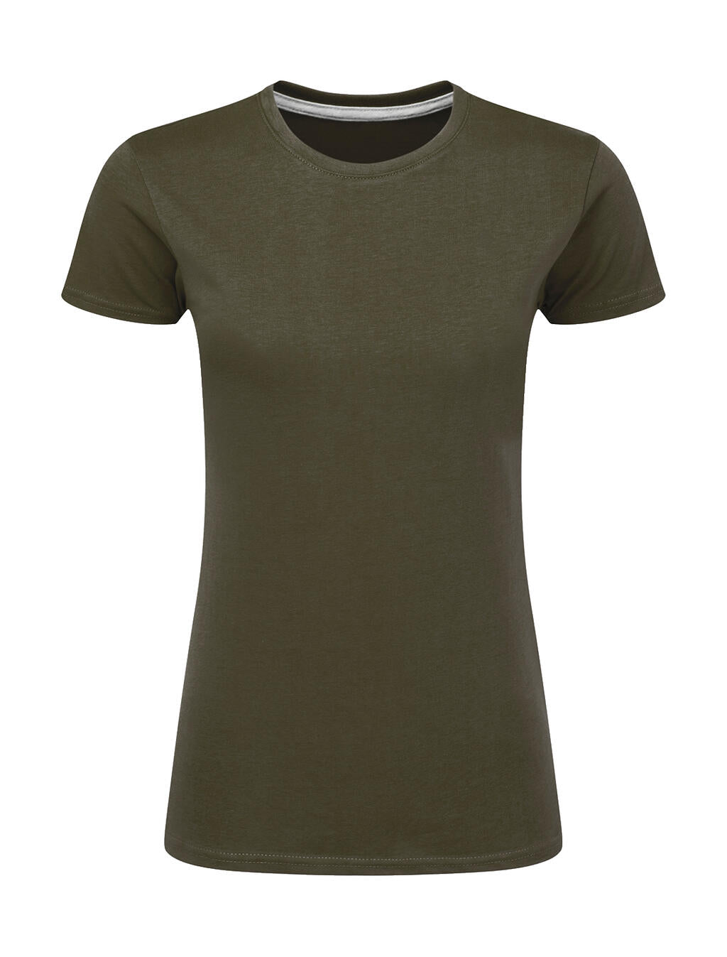 Signature Tagless Tee Women in Farbe Military Green