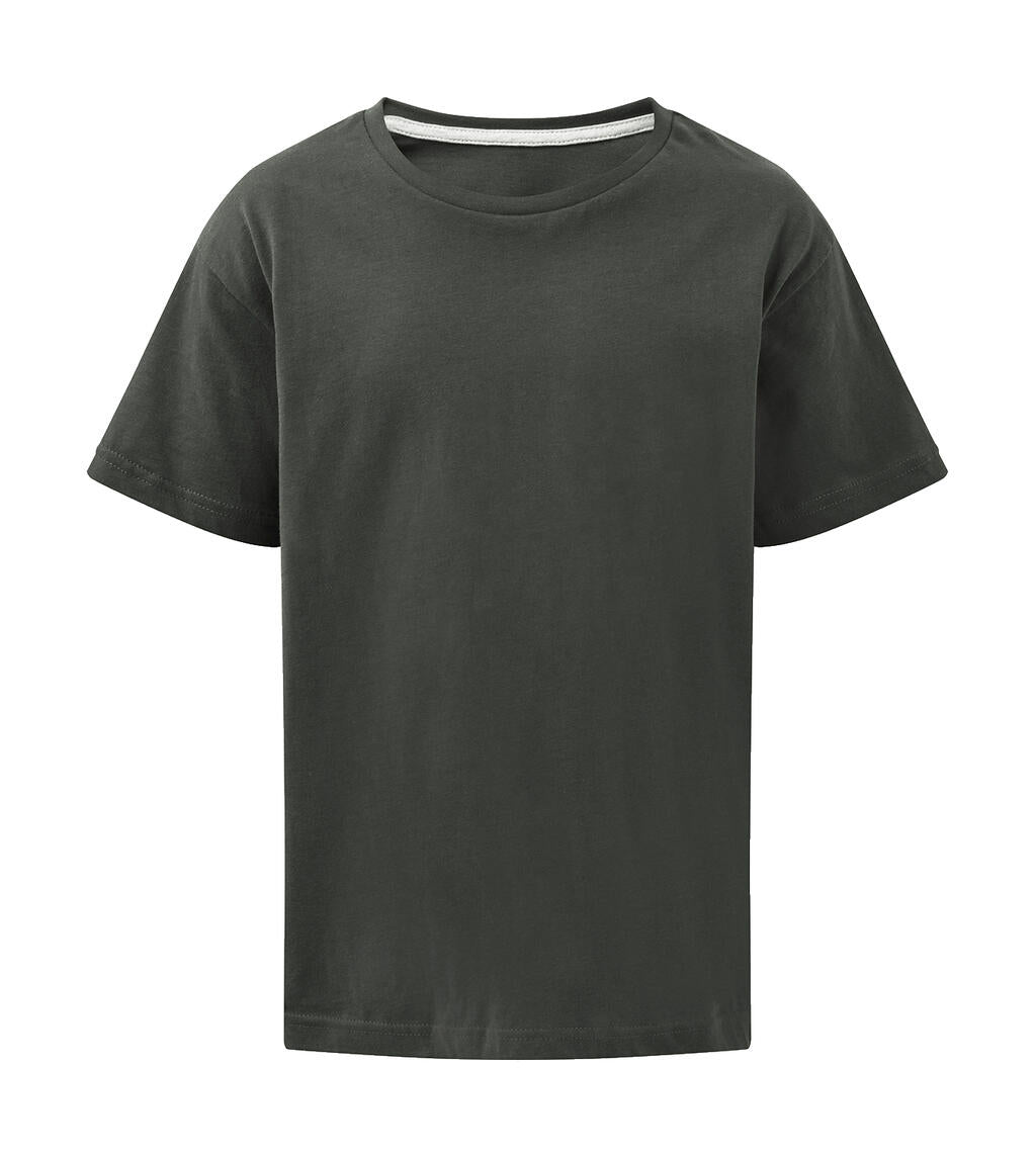 Signature Tagless Tee Kids in Farbe Charcoal