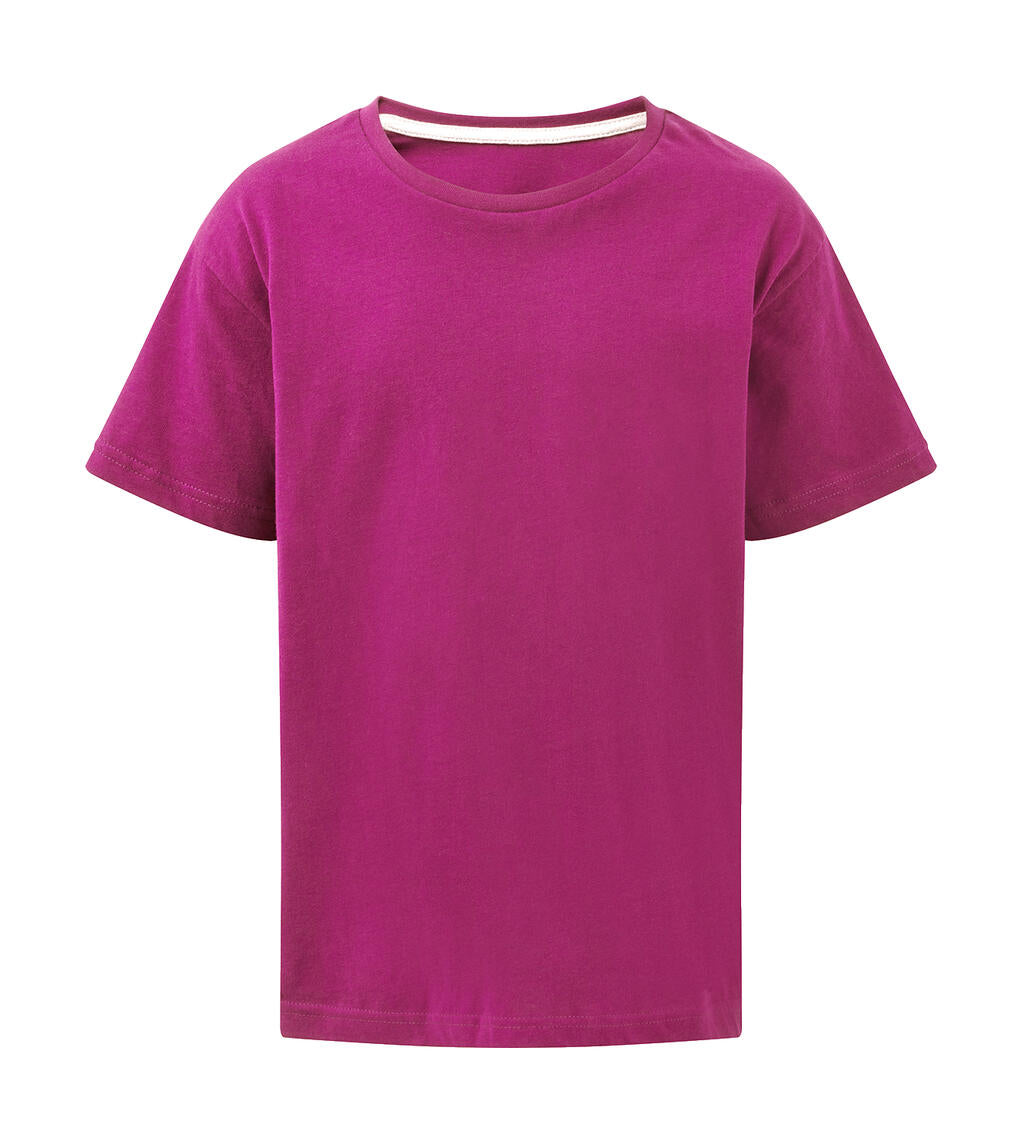 Signature Tagless Tee Kids in Farbe Dark Pink