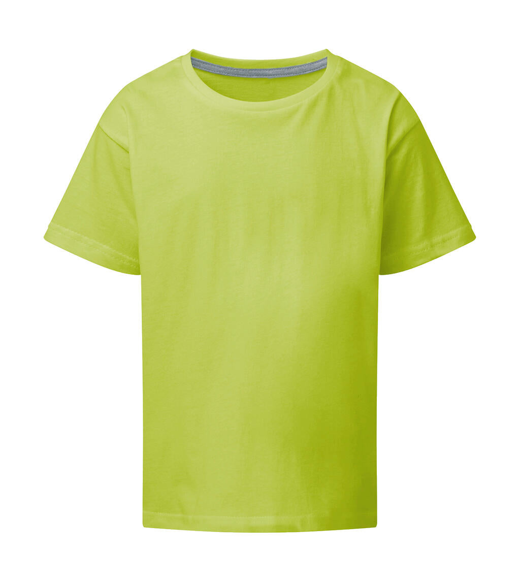 Signature Tagless Tee Kids in Farbe Lime