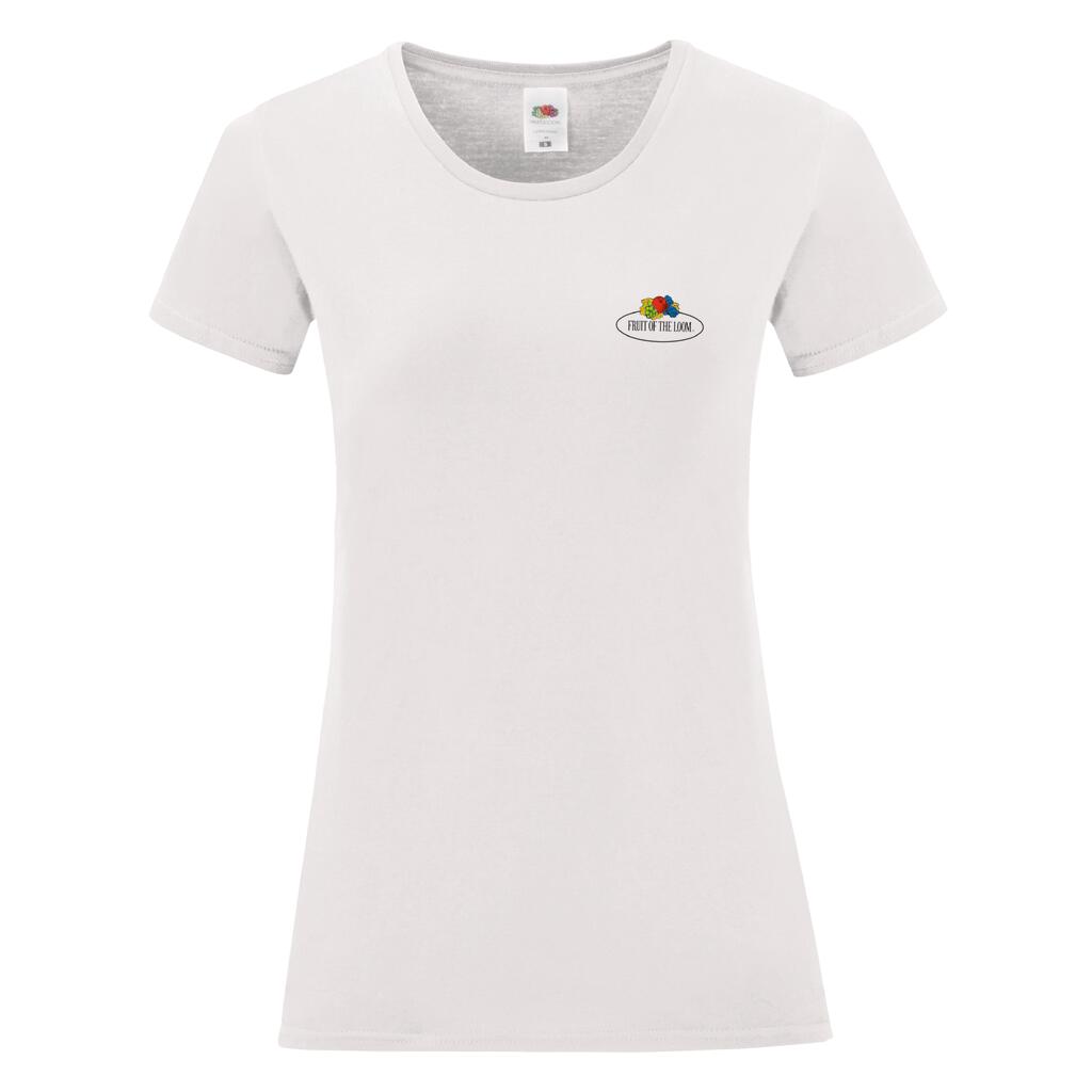 Ladies Vintage T Small Logo Print in Farbe White