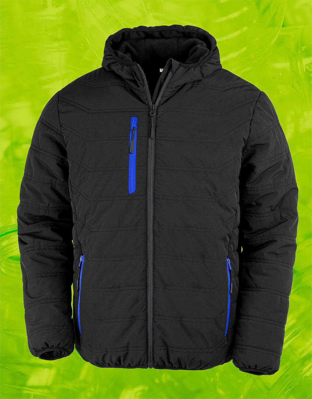 Black Compass Padded Winter Jacket in Farbe Black/Royal