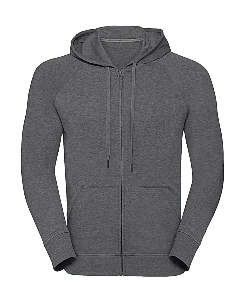 Men's HD Zipped Hood Sweat in Farbe Grey Marl