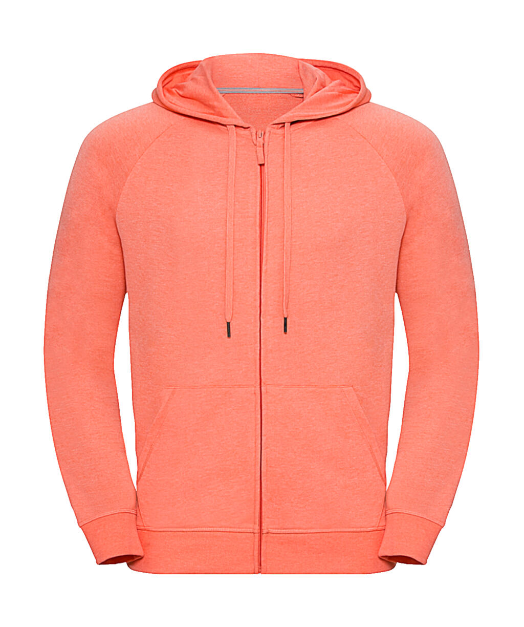 Men's HD Zipped Hood Sweat in Farbe Coral Marl