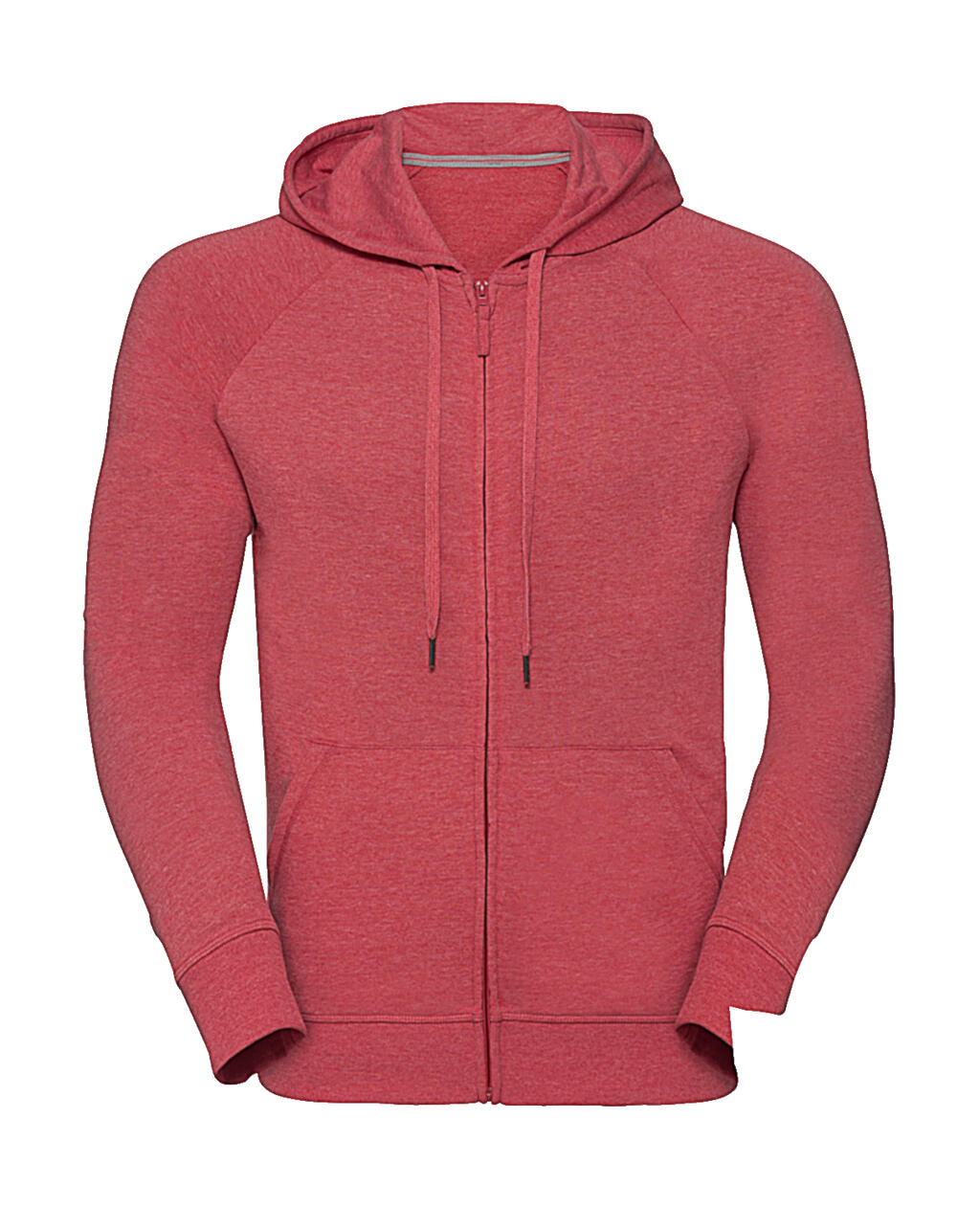 Men's HD Zipped Hood Sweat in Farbe Red Marl