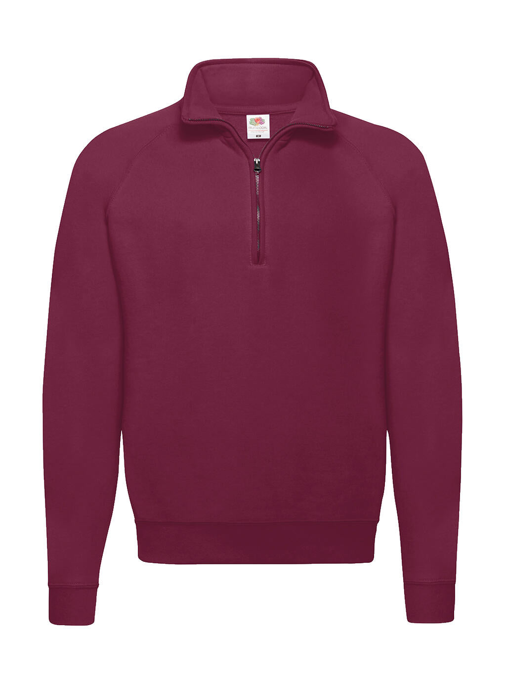 Classic Zip Neck Sweat in Farbe Burgundy