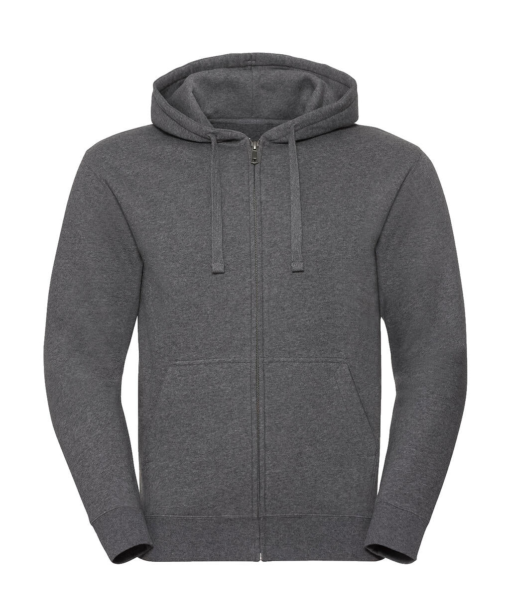 Men's Authentic Melange Zipped Hood Sweat in Farbe Carbon Melange