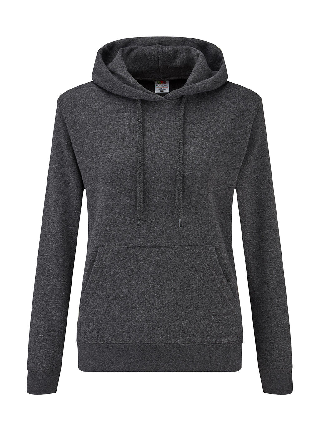 Ladies' Classic Hooded Sweat in Farbe Dark Heather Grey