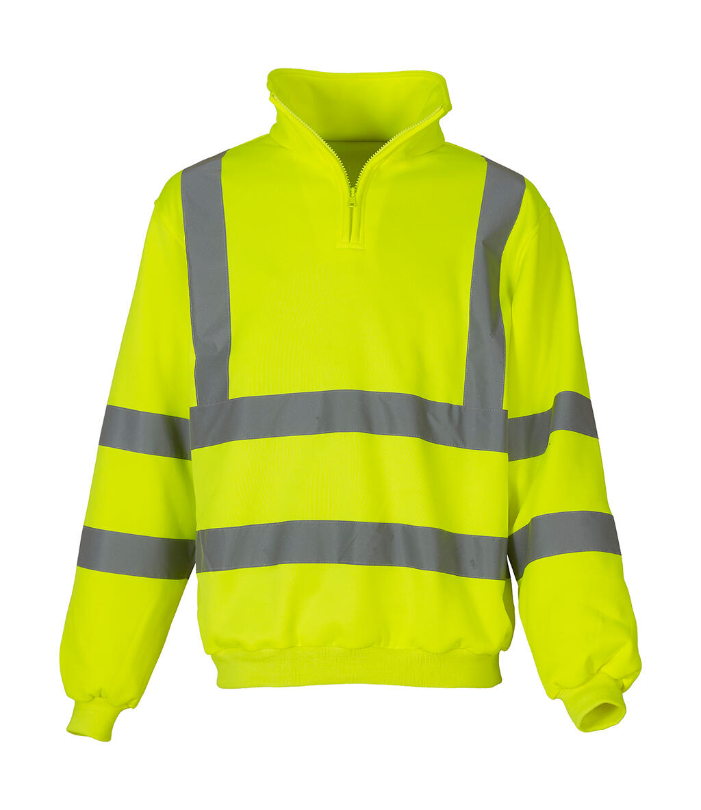 Fluo 1/4 Zip Sweat Shirt in Farbe Fluo Yellow