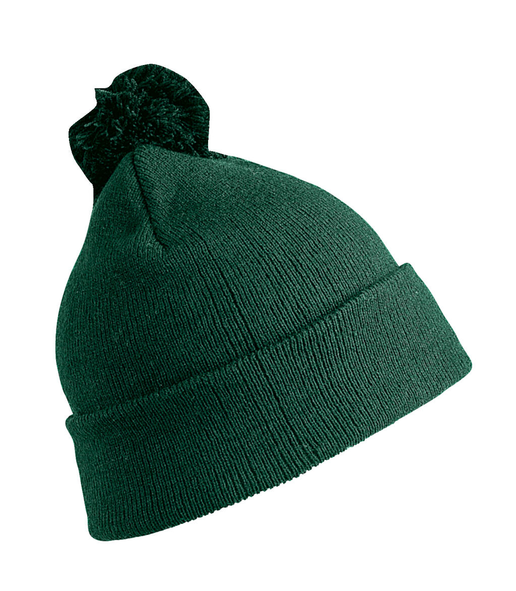 Pom Pom Beanie in Farbe Bottle Green