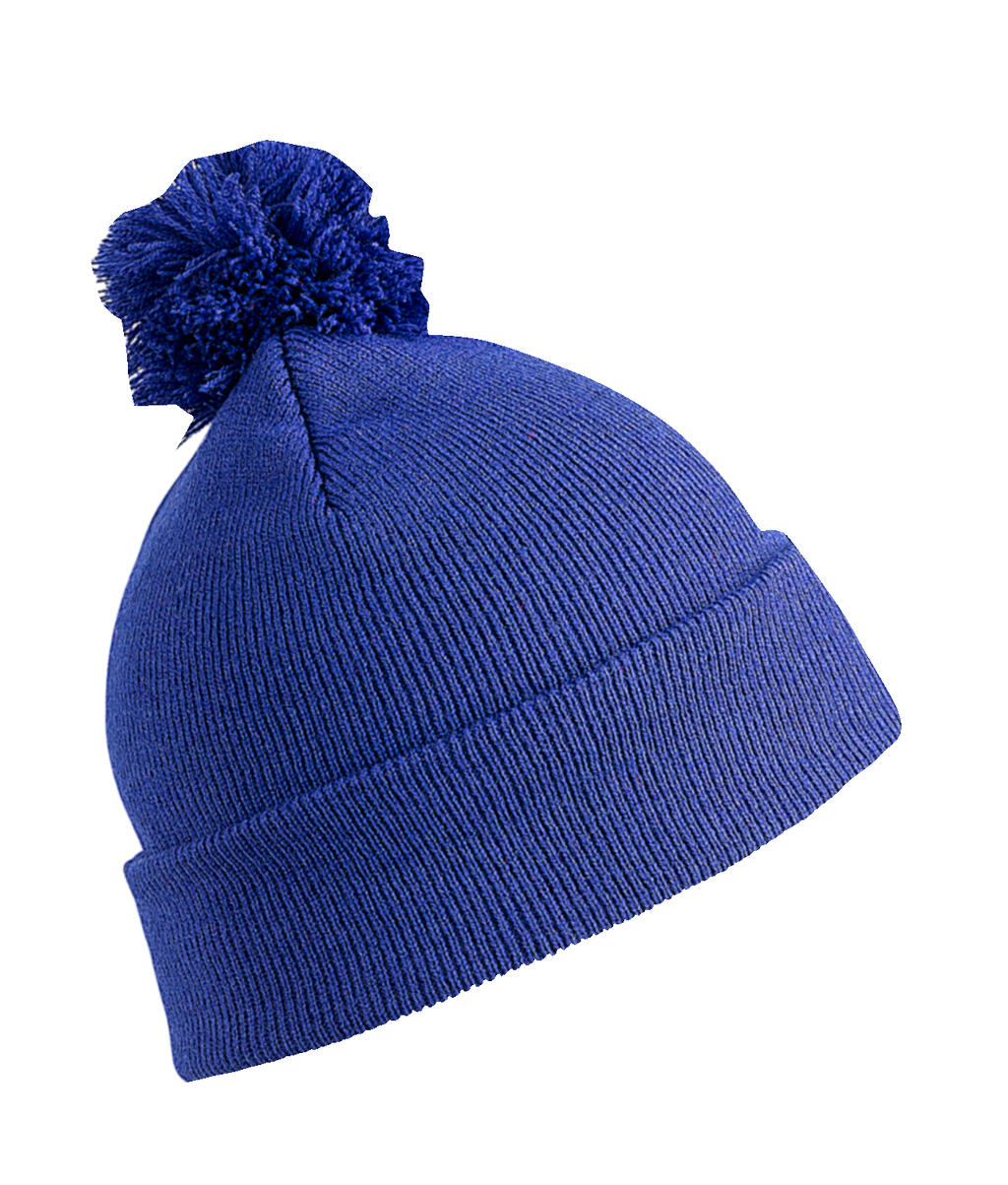 Junior Pom Pom Beanie in Farbe Royal