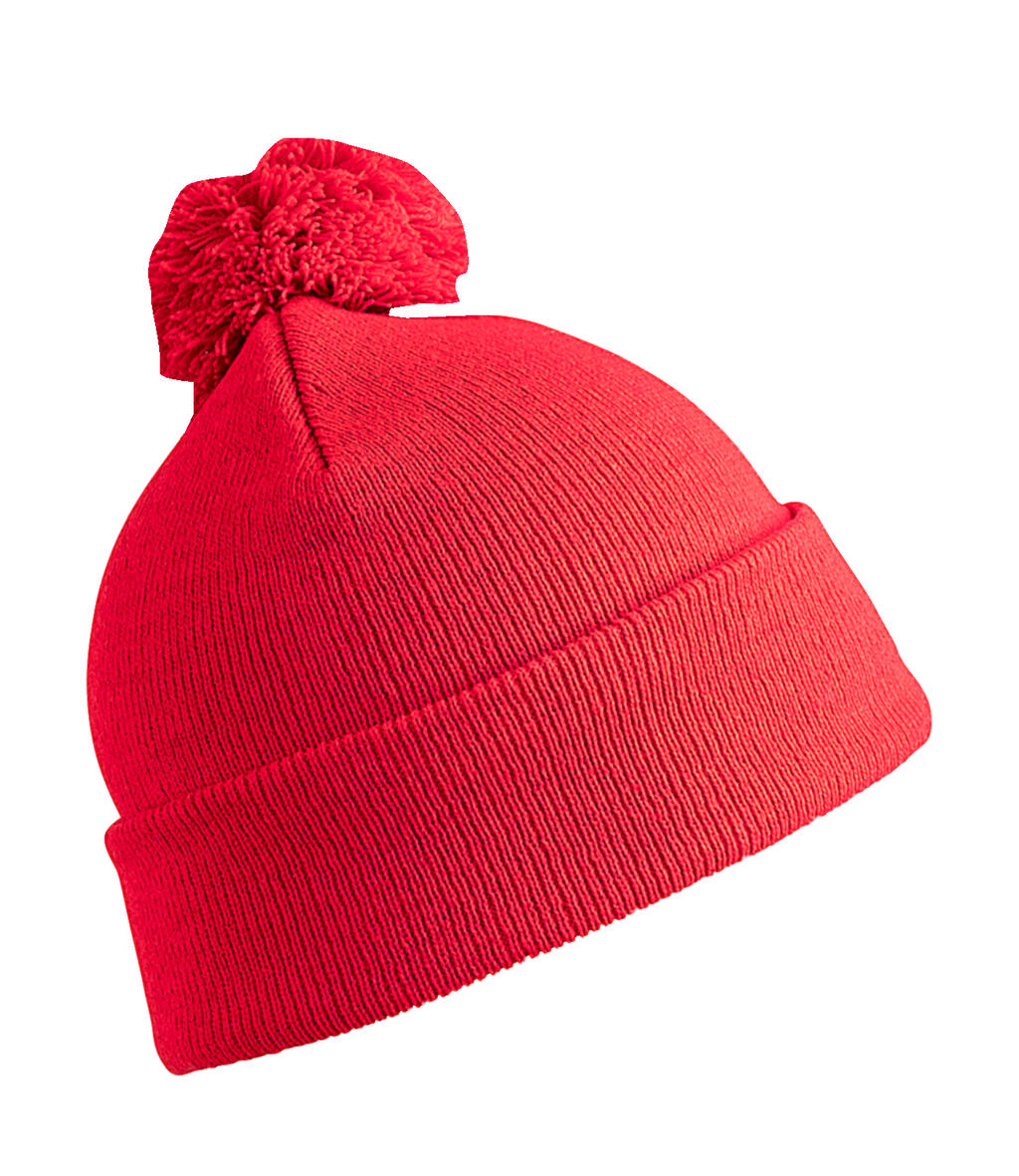 Junior Pom Pom Beanie in Farbe Red