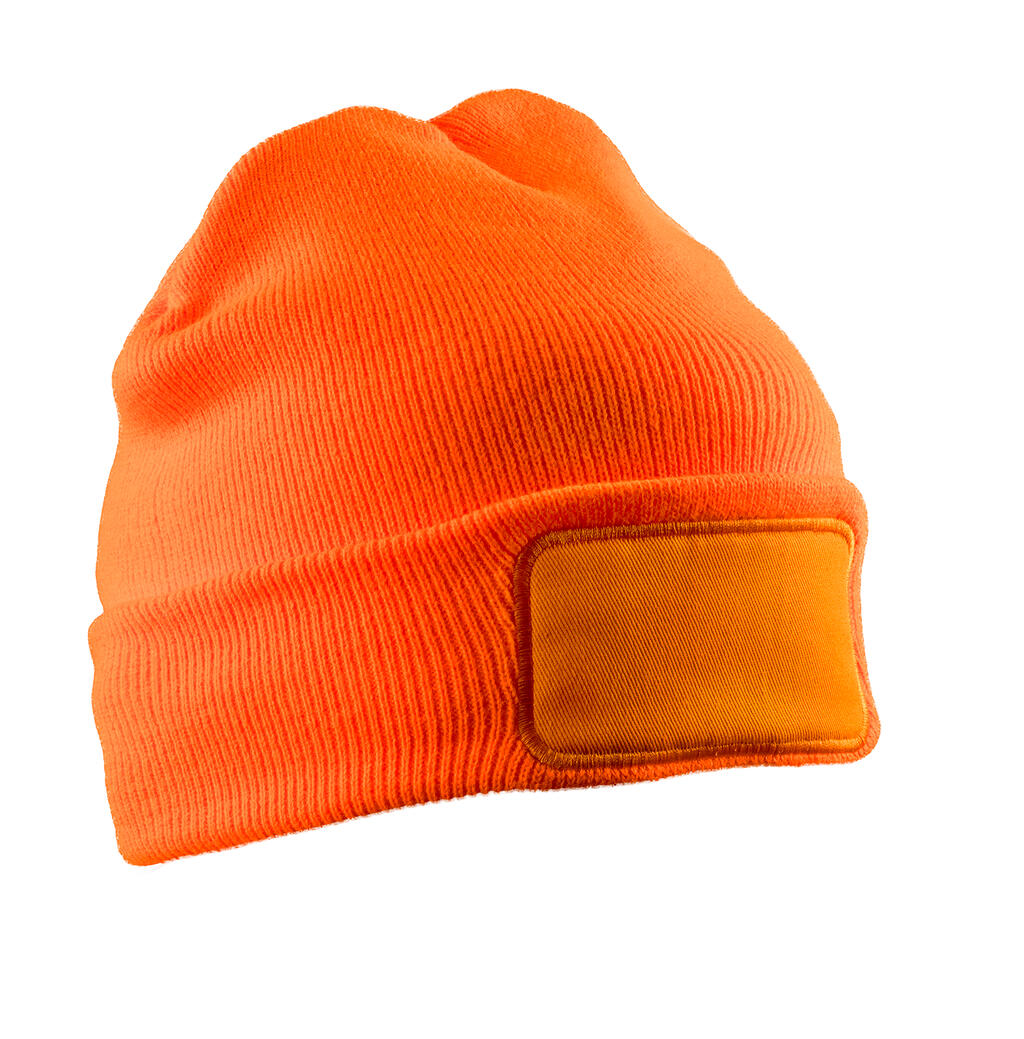 Double Knit Thinsulate™ Printers Beanie in Farbe Fluorescent Orange