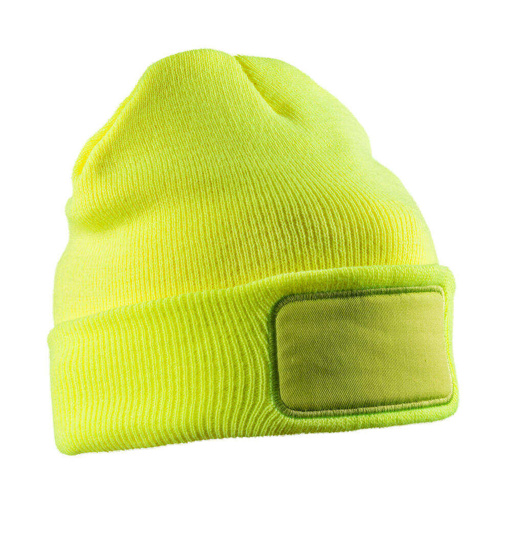 Double Knit Thinsulate™ Printers Beanie in Farbe Fluorescent Yellow