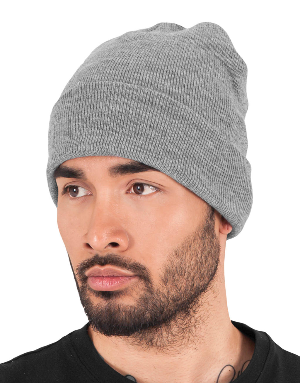 Heavyweight Long Beanie in Farbe Black
