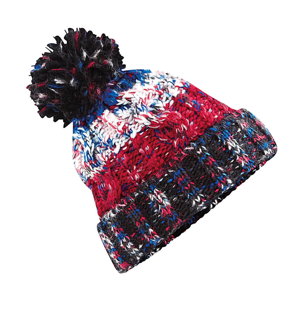Corkscrew Pom Pom Beanie in Farbe Black Jacks