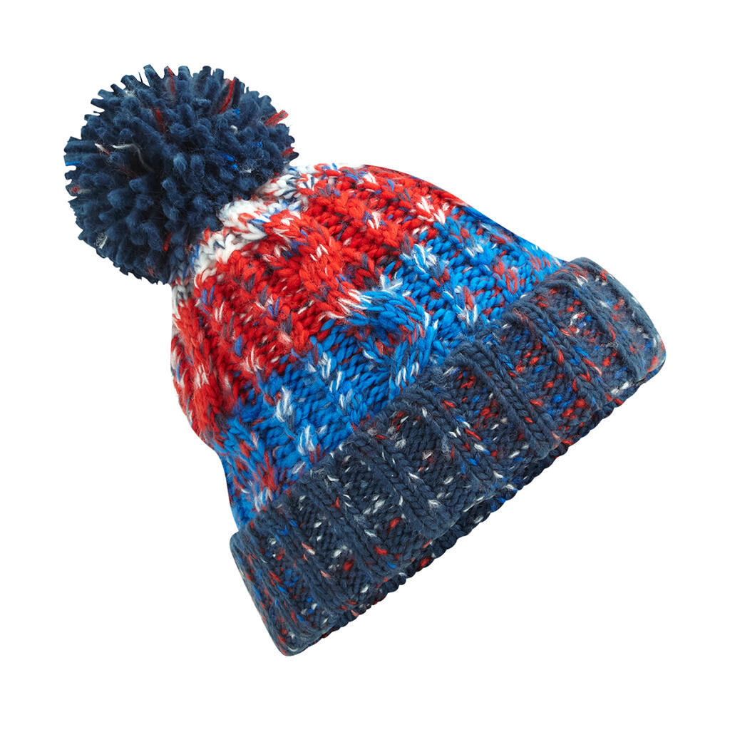 Corkscrew Pom Pom Beanie in Farbe Chilli Blues