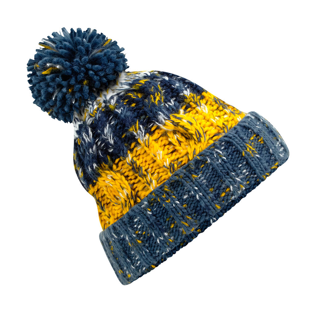 Corkscrew Pom Pom Beanie in Farbe Morning Frost