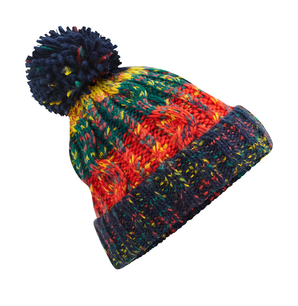 Corkscrew Pom Pom Beanie in Farbe Crackling Campfire