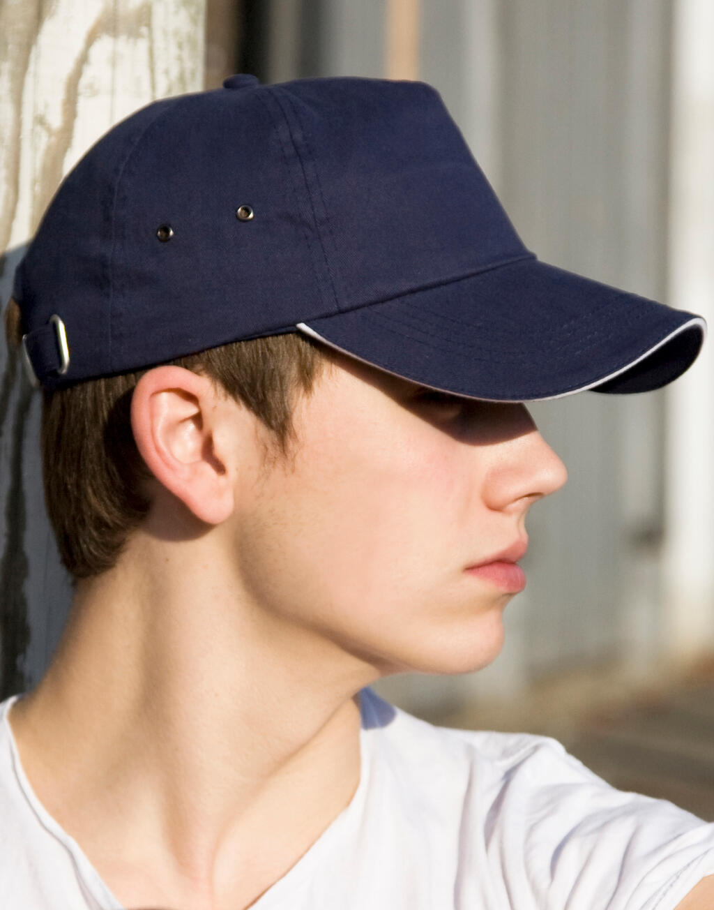 Plush Sandwich Cap in Farbe White/Navy