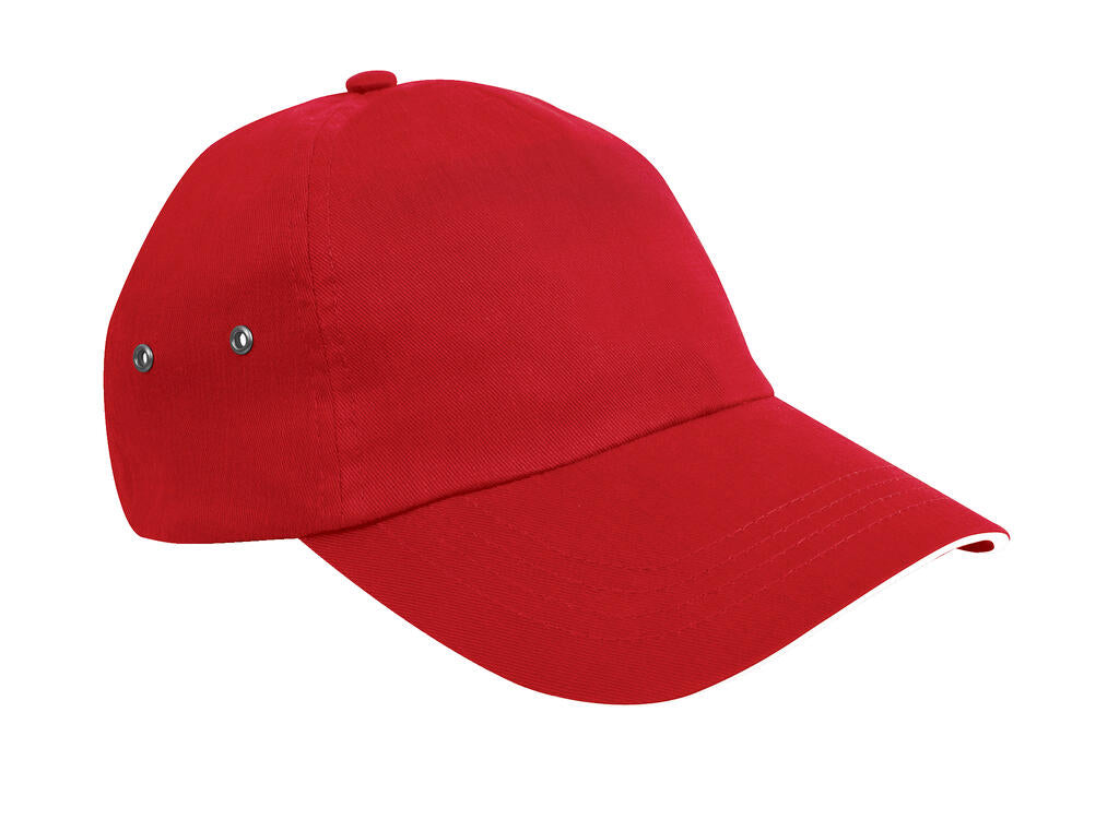 Plush Sandwich Cap in Farbe Red/White