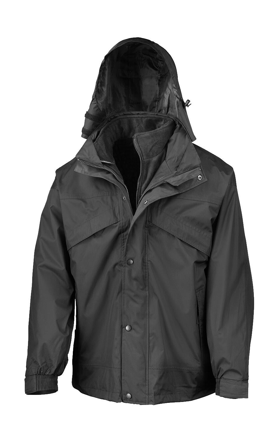 3-in-1 Jacket with Fleece in Farbe Black