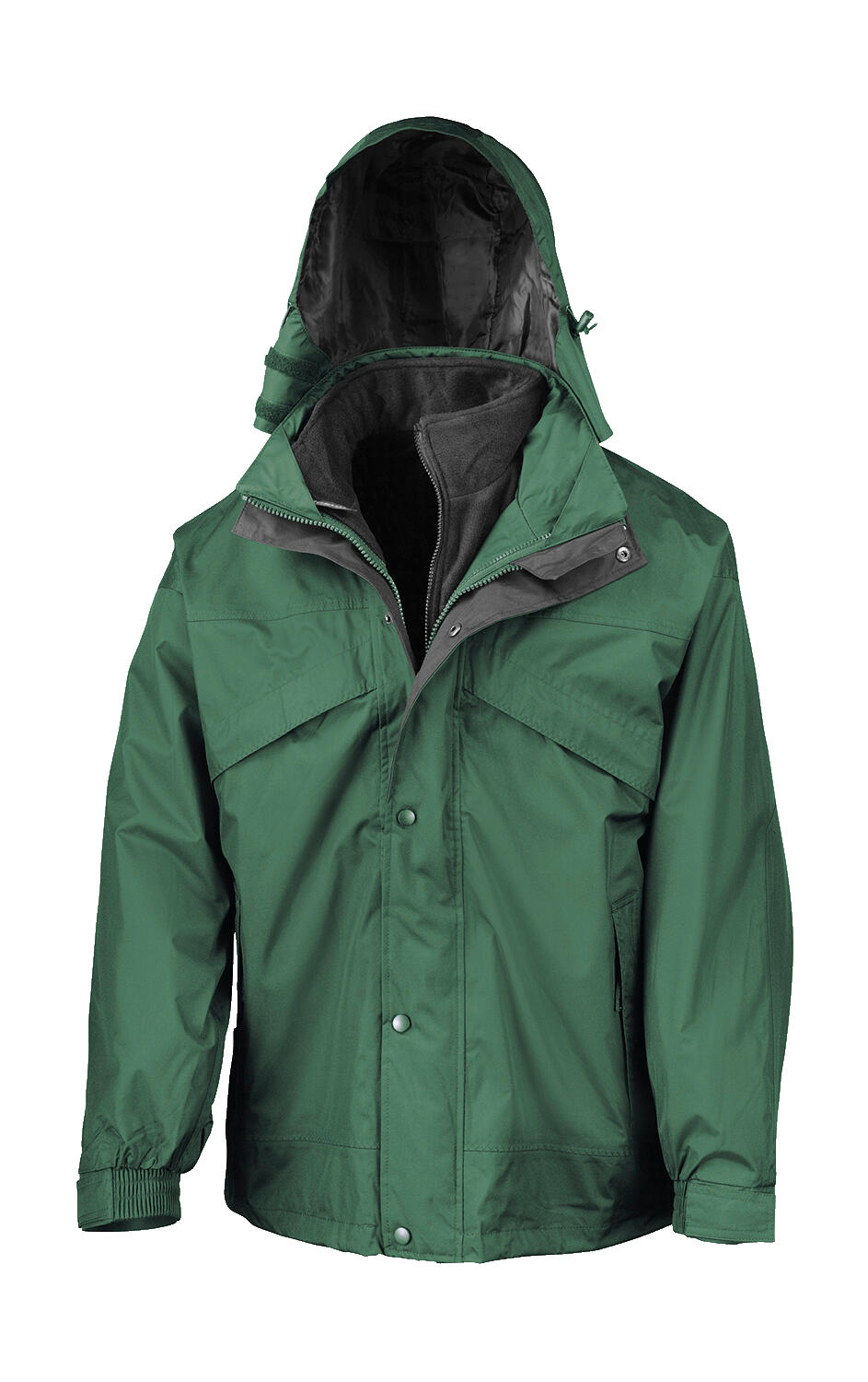 3-in-1 Jacket with Fleece in Farbe Bottle Green
