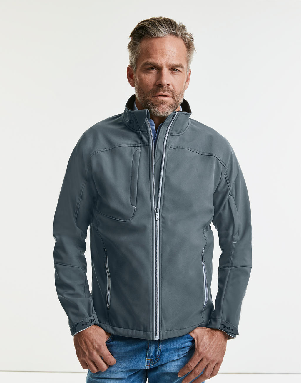 Men's Bionic Softshell Jacket in Farbe Stone