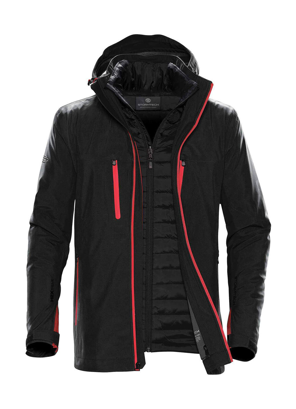 Men's Matrix System Jacket in Farbe Black/Bright Red