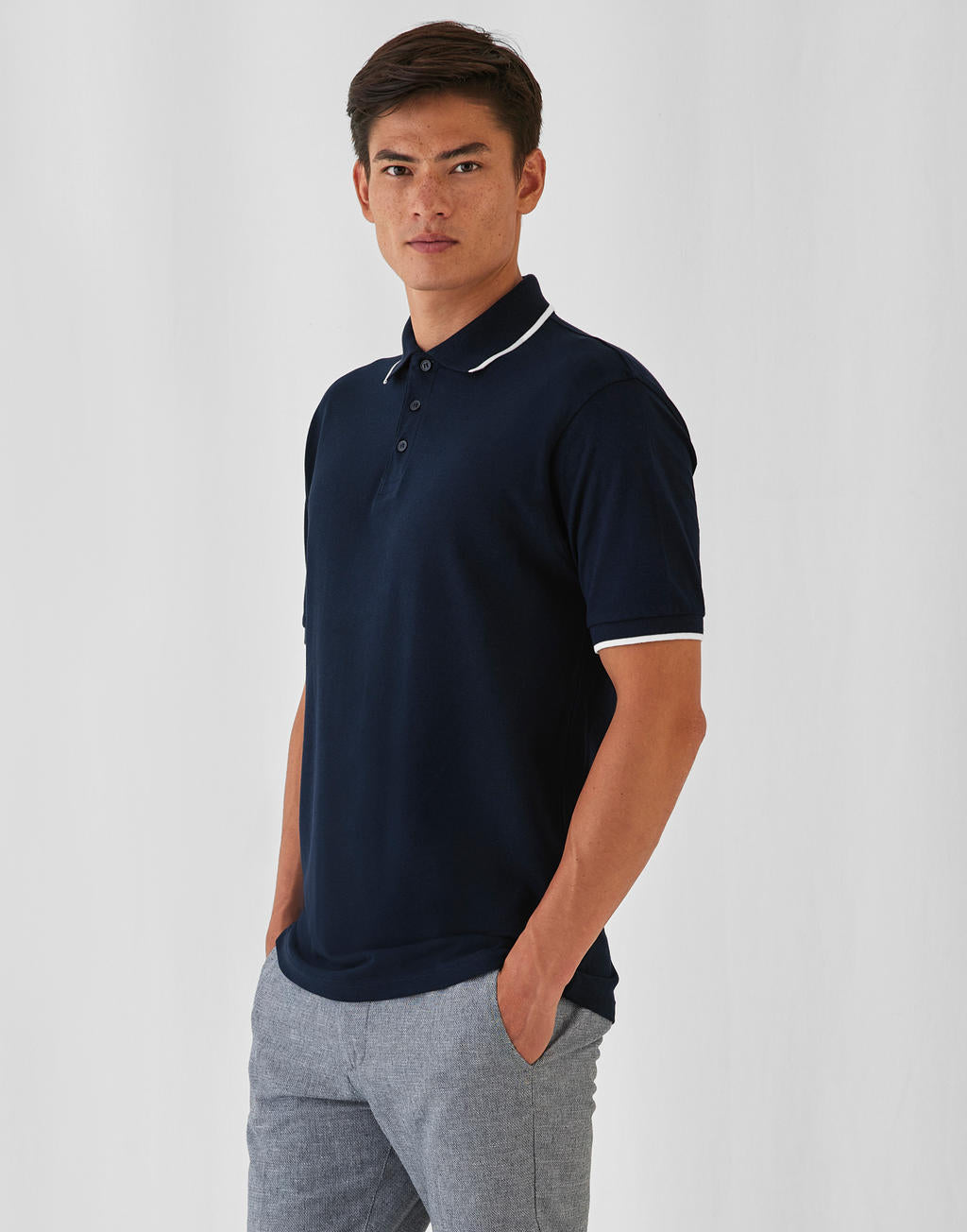 Safran Sport Tipped Polo in Farbe White/Royal