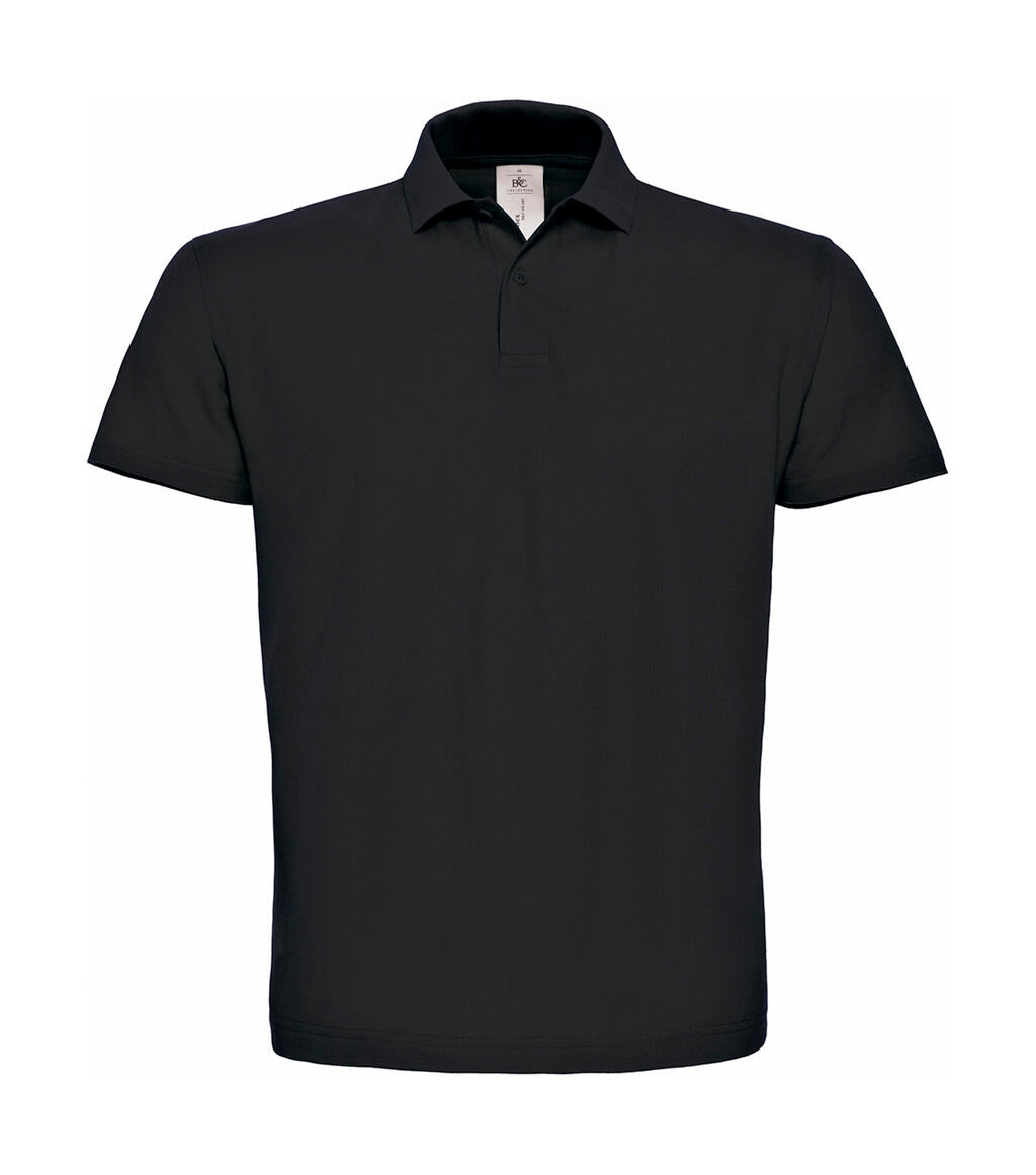 ID.001 Piqué Polo Shirt in Farbe Black