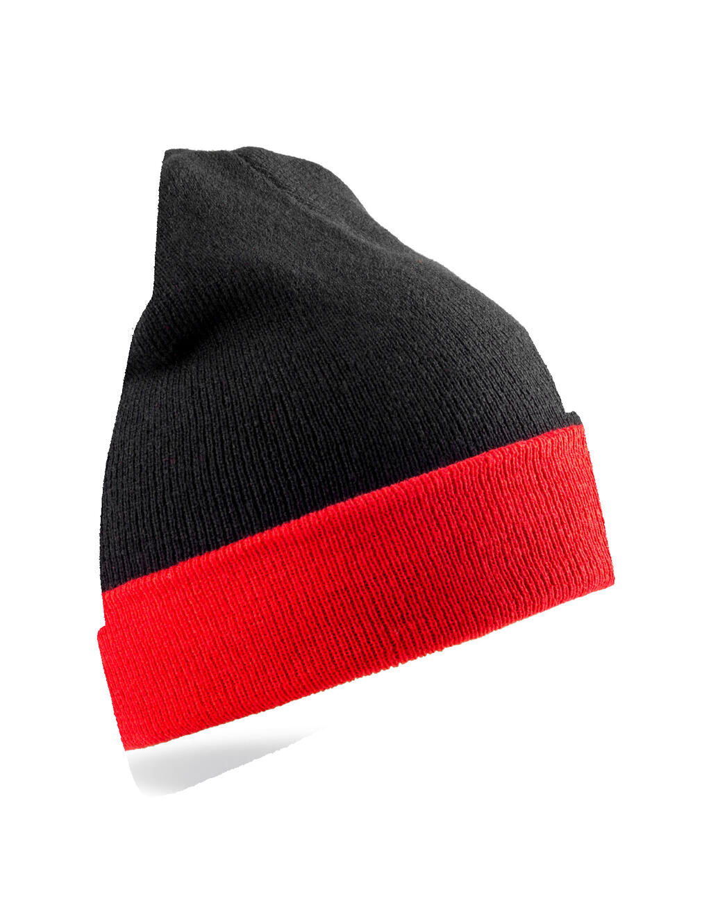 Recycled Black Compass Beanie in Farbe Black/Red