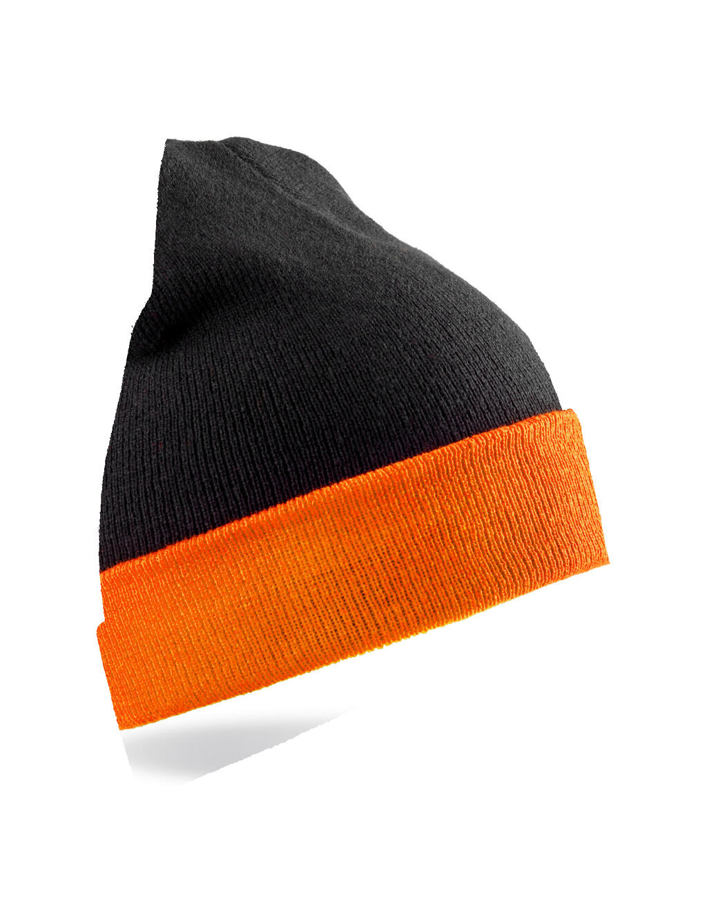 Recycled Black Compass Beanie in Farbe Black/Orange