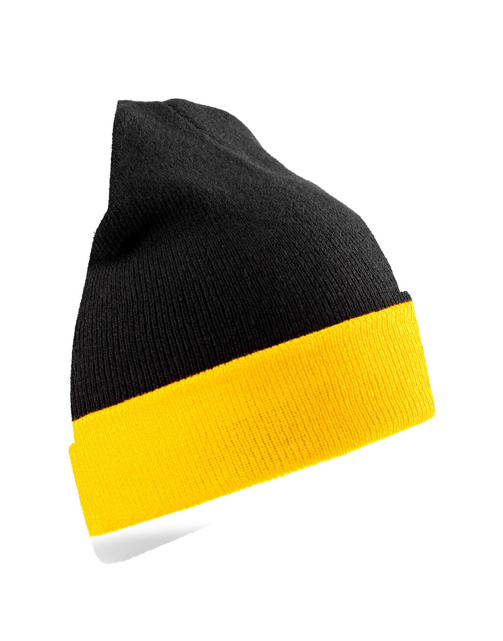 Recycled Black Compass Beanie in Farbe Black/Yellow