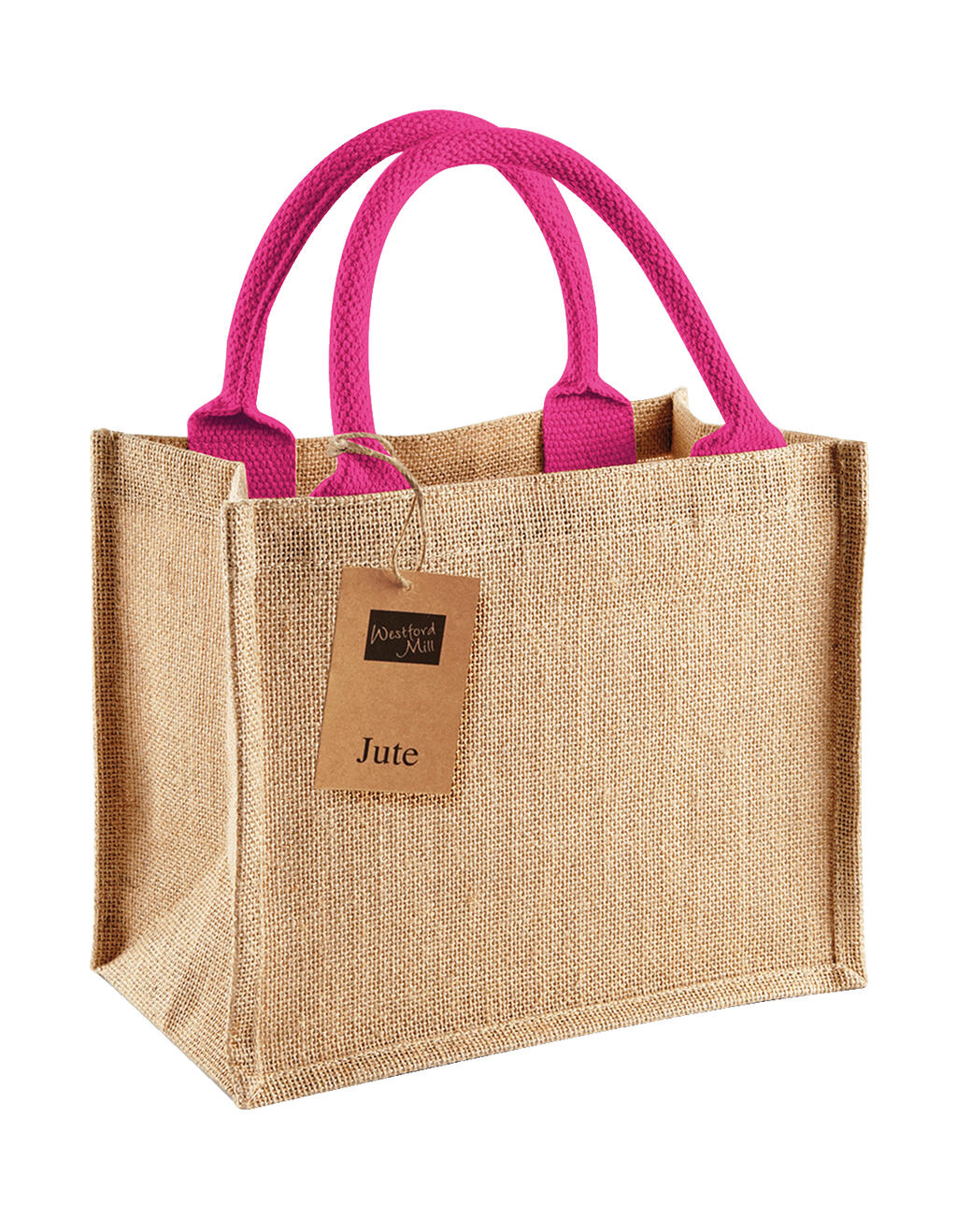 Jute Mini Gift Bag in Farbe Natural/Fuchsia