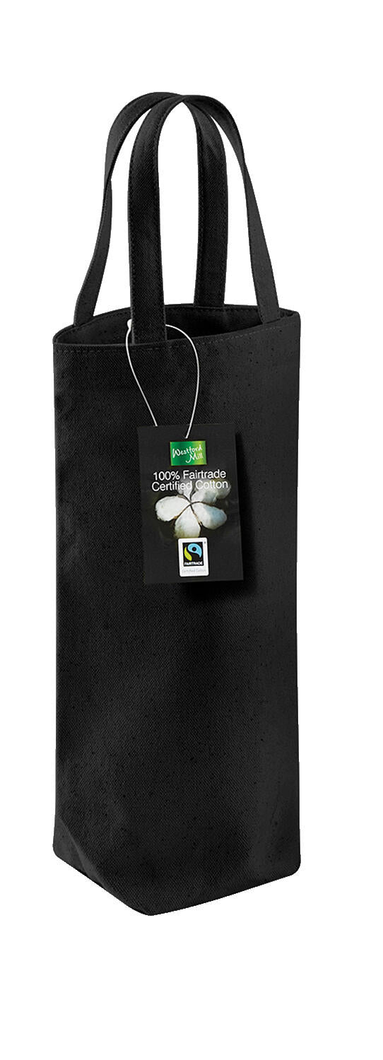 Fairtrade Cotton Bottle Bag in Farbe Black